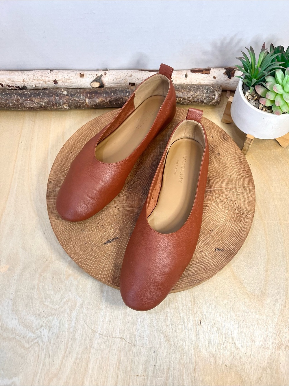 Everlane The Day Glove Leather Flats Chestnut Brown Women’s 8.5